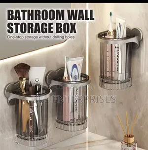Wall Mount Toothbrush Holder Bathroom Organizer