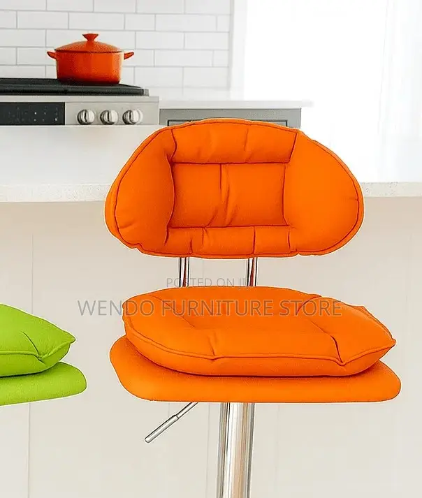 Barstools; Leather Reclining Height Swivel Kitchen Barstools