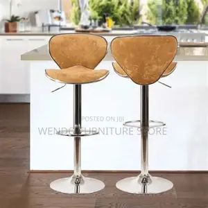 Barstools; Leather Reclining Height Swivel Kitchen Barstools