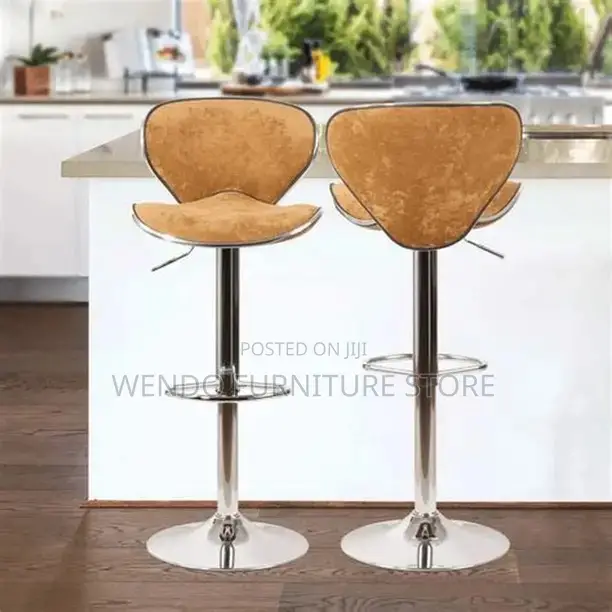 Barstools; Leather Reclining Height Swivel Kitchen Barstools