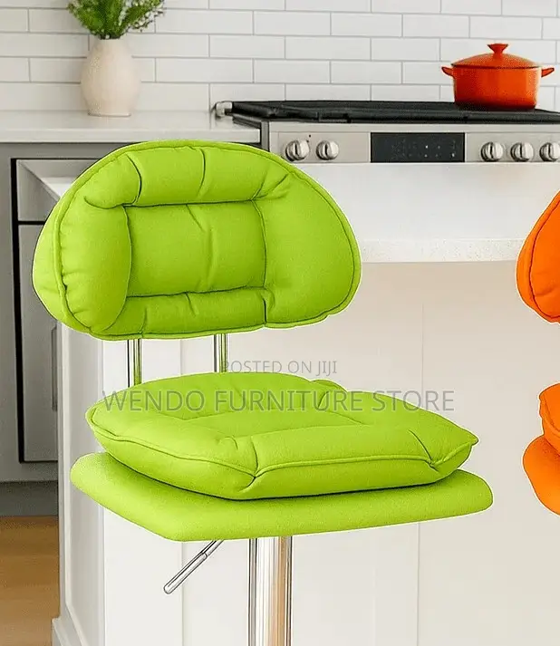 Barstools; Leather Reclining Height Swivel Kitchen Barstools