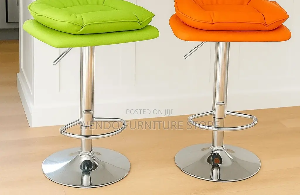 Barstools; Leather Reclining Height Swivel Kitchen Barstools