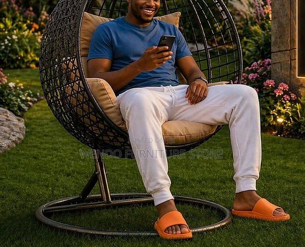 Home Chairs; Leather Rattan Home Hammock Seat - thumbnail 3