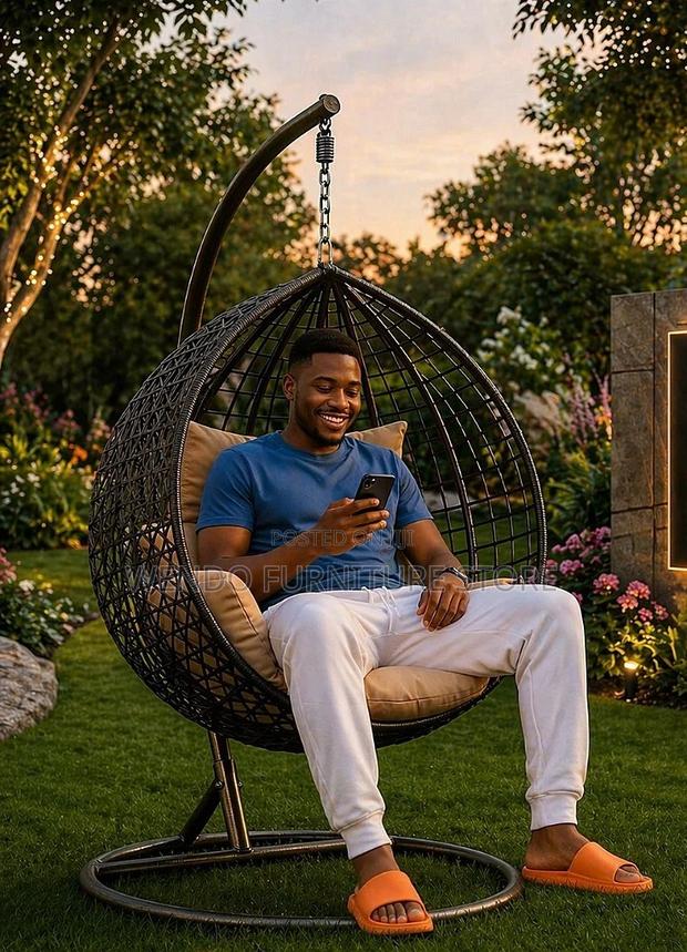Home Chairs; Leather Rattan Home Hammock Seat - thumbnail 7