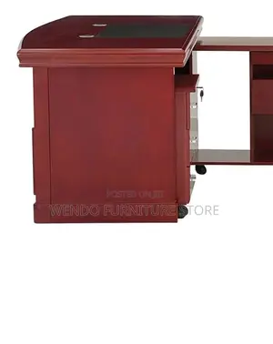 Office Desk; 1.8 Meters Mahogany Spacious Top Desk With L Shape