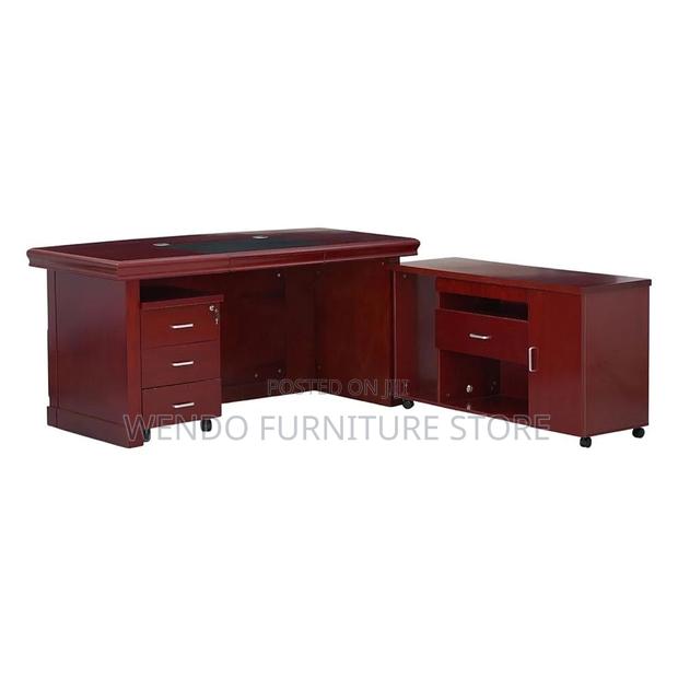 Office Desk; 1.8 Meters Mahogany Spacious Top Desk With L Shape - thumbnail 7