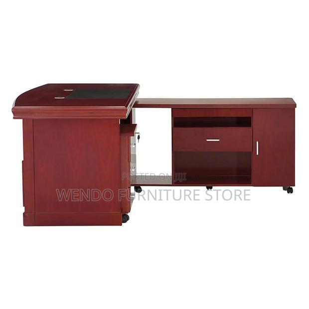 Office Desk; 1.8 Meters Mahogany Spacious Top Desk With L Shape - thumbnail 8