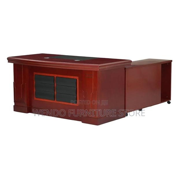 Office Desk; 1.8 Meters Mahogany Spacious Top Desk With L Shape - thumbnail 9