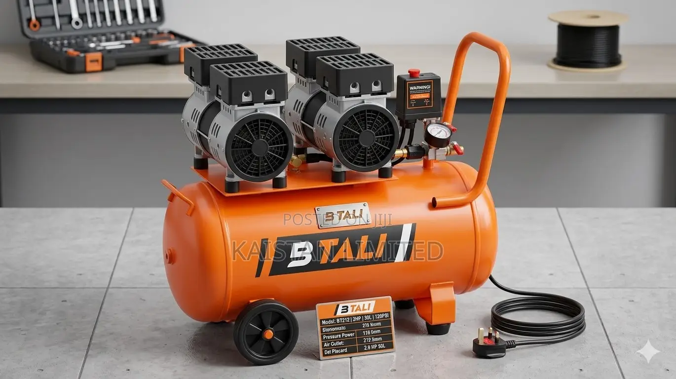 Btali 50l Silent Compressor/50l Oilless Air Compressor Double Piston