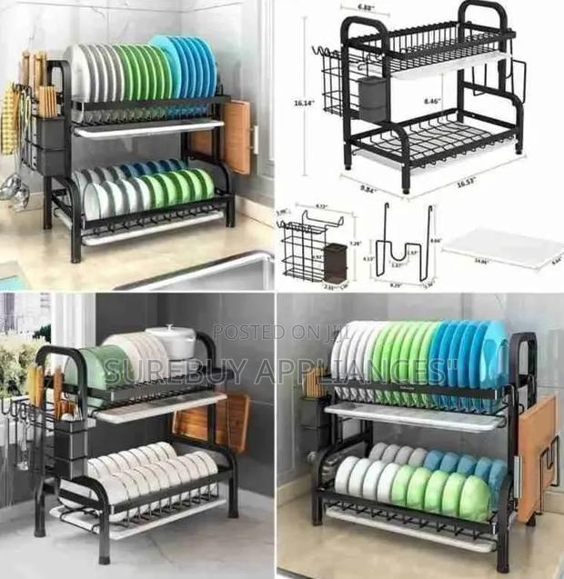 Heavy Duty 2 Layer Kitchen Dish Drying Rack - main view