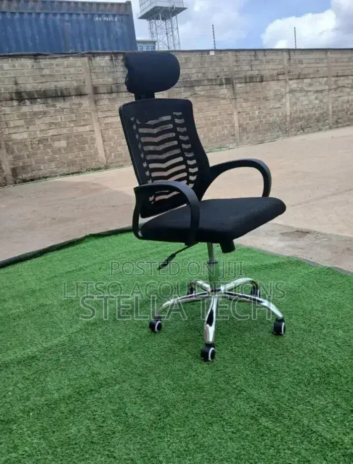 Secretarial Mesh Office Chair With Adjustable Arm Rest