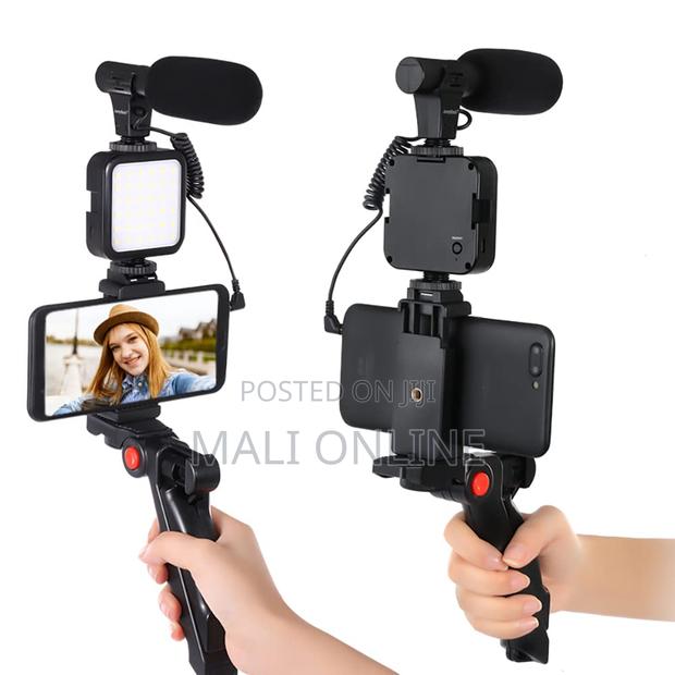 Ay-49 Smartphone Video Vlogging Kit Tripod Led Light Microphone Remote