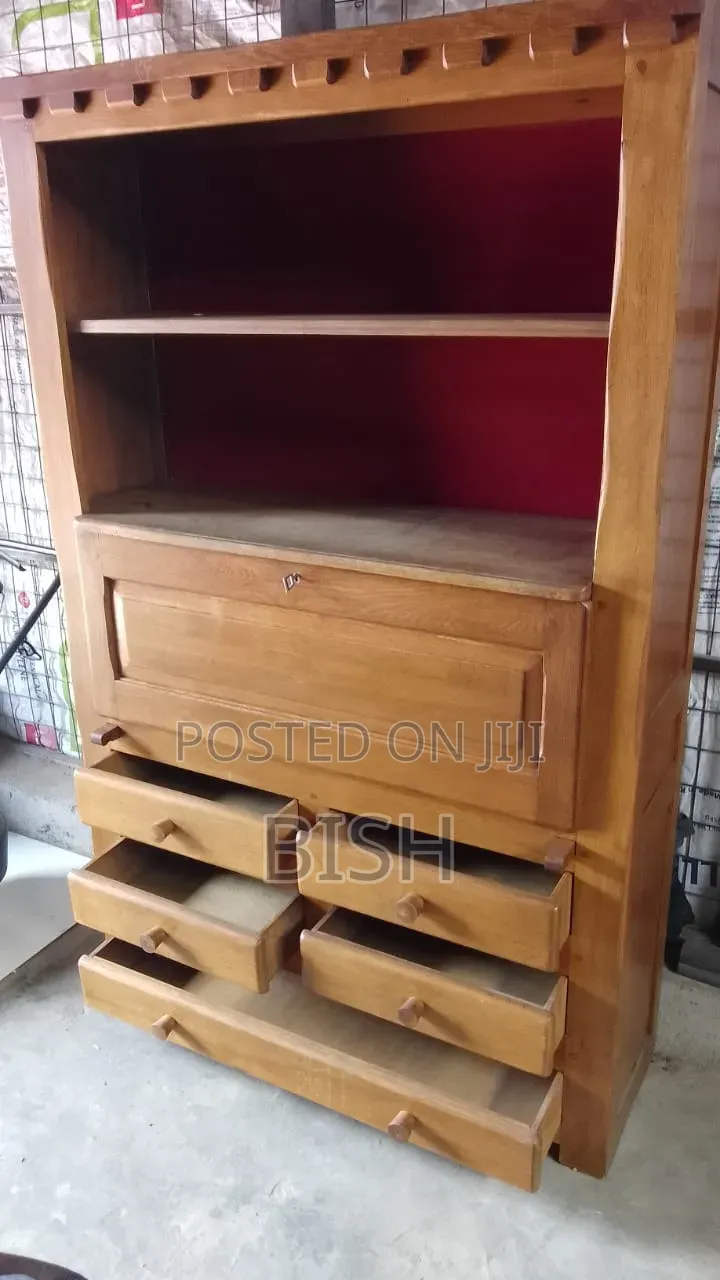 Bookshelf, Study Table and Drawers All in One