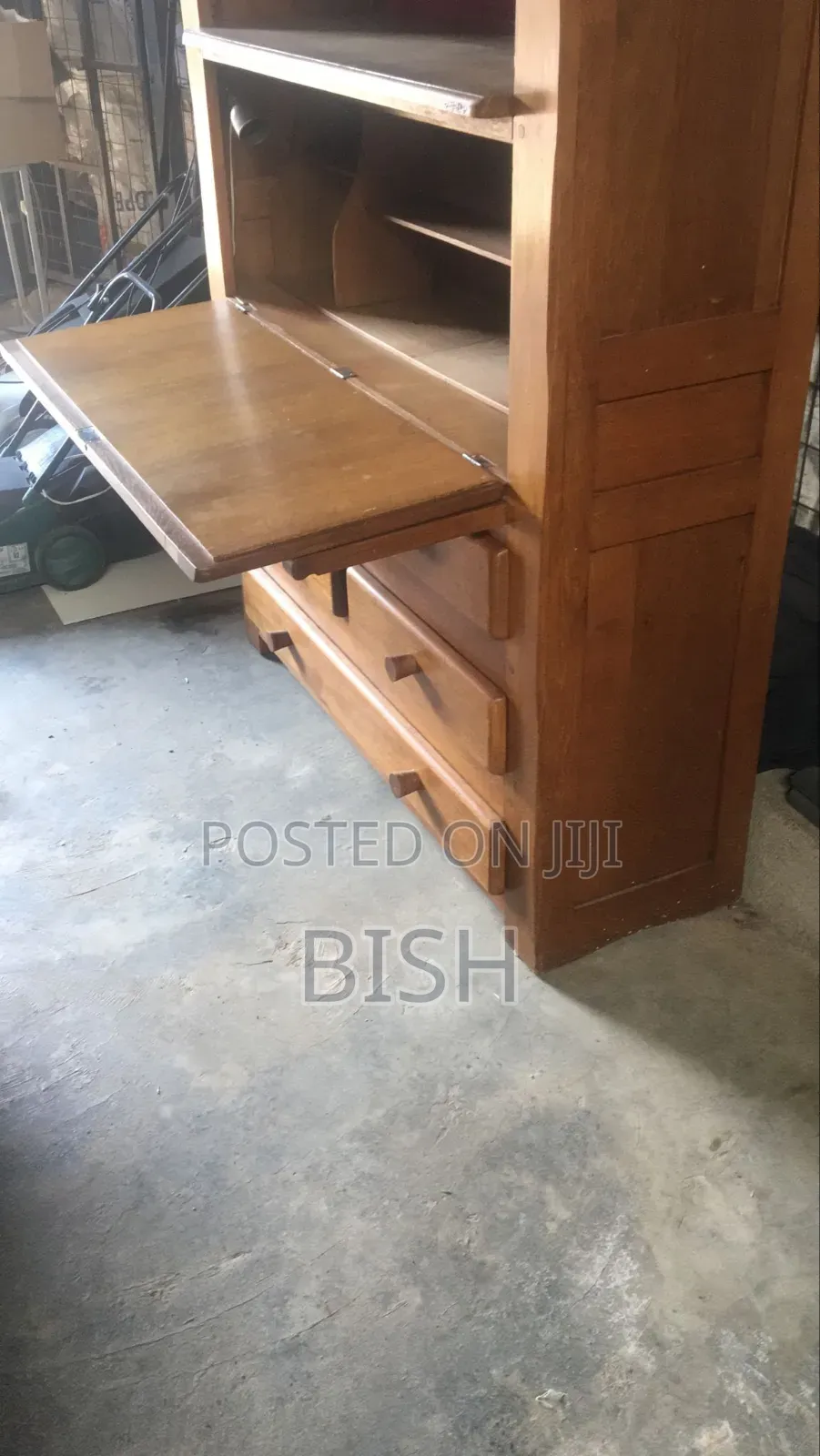 Bookshelf, Study Table and Drawers All in One