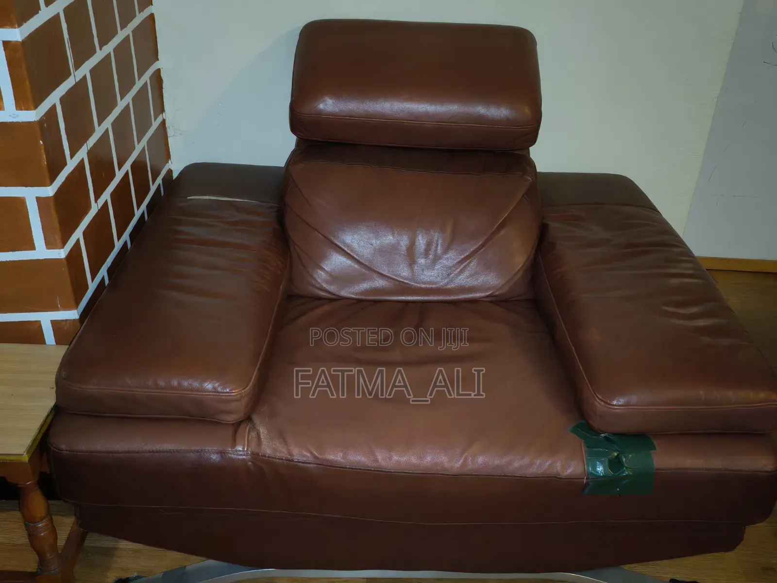 Modern Leather Sofaset (3-Seater, Loveseat, Single) Tiltable Headrest