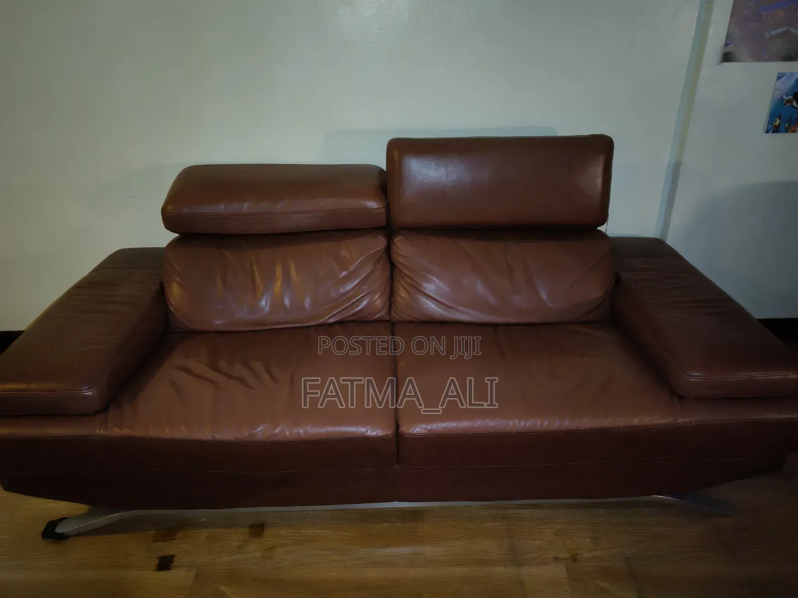 Modern Leather Sofaset (3-Seater, Loveseat, Single) Tiltable Headrest