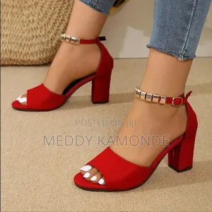 Checked/Black/Red Heel Shoes