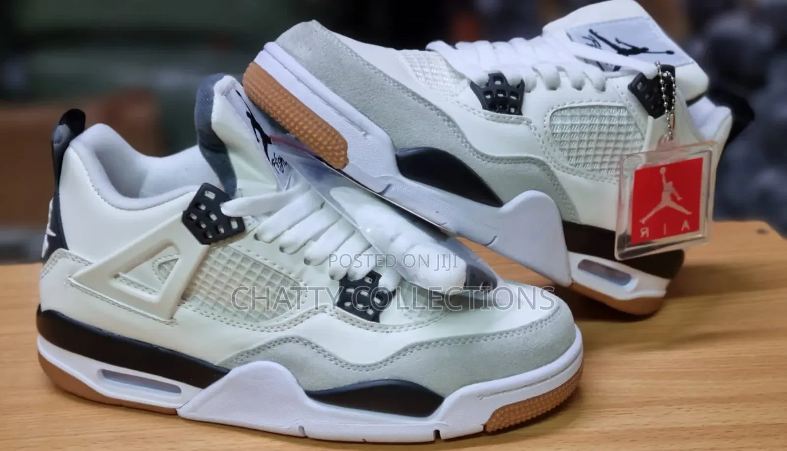 Pine Black Unisex Air Jordan 4 J4 Sneakers Size 37 to 45