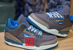Brown and Blue Unisex Air Jordan 4 J4 Sneakers Size 37 to 45