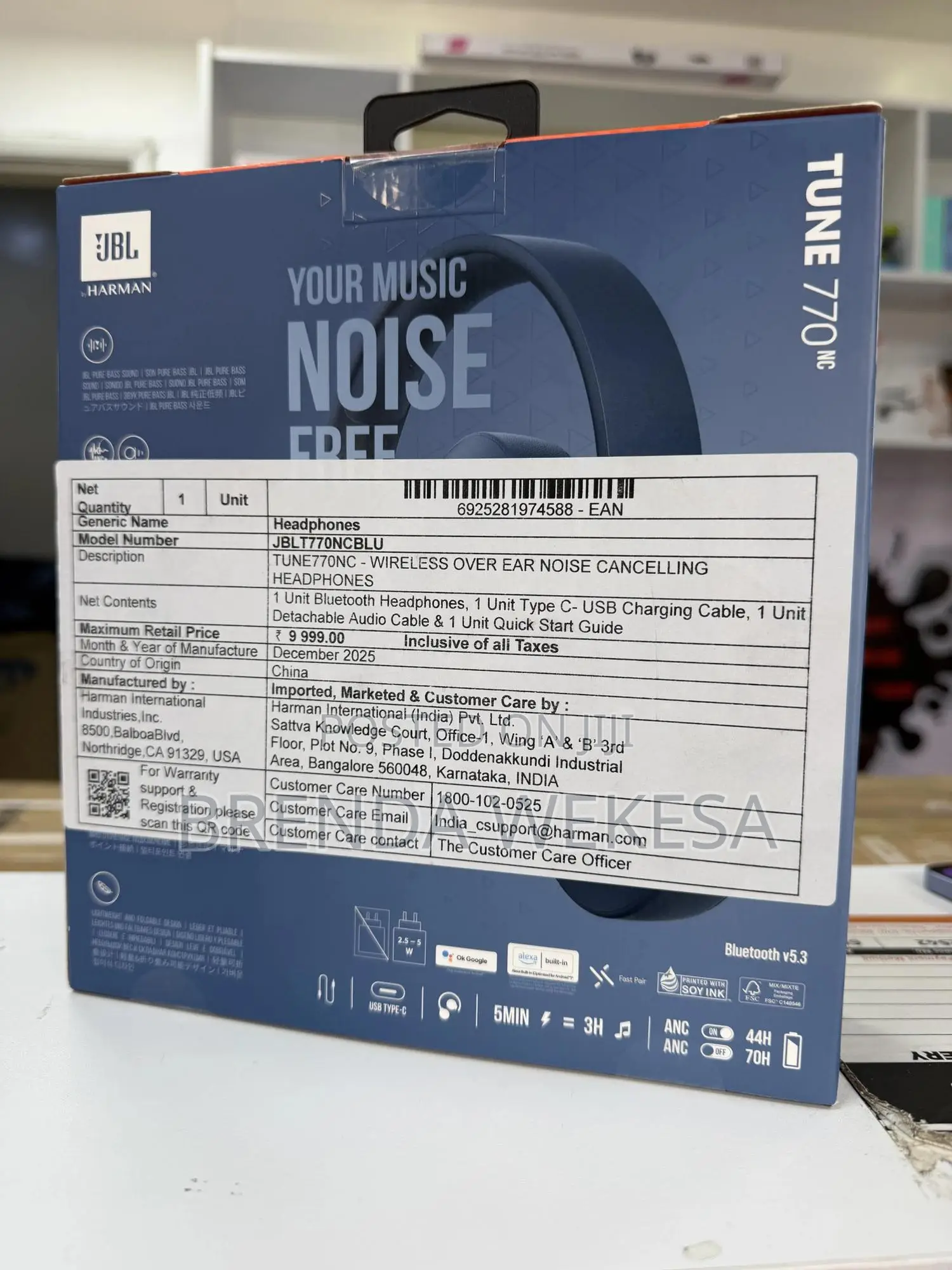 JBL Tune 770nc Adaptive Noise Cancelling Wireless Over-Ear Headphones