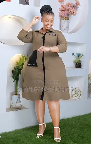 Beige Smart Shift Dress