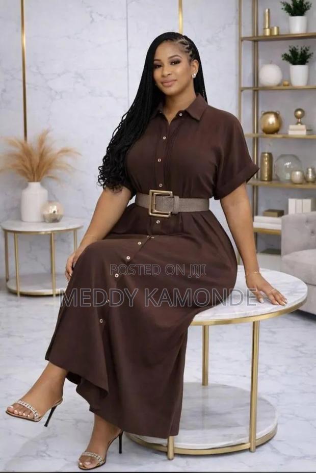 Dark Brown Trendy Long Dress