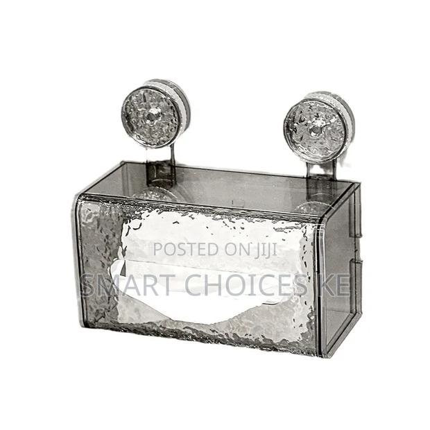 Suction Cup Glacier-Pattern Tissue Box, Light Luxury Bathroom - thumbnail 3
