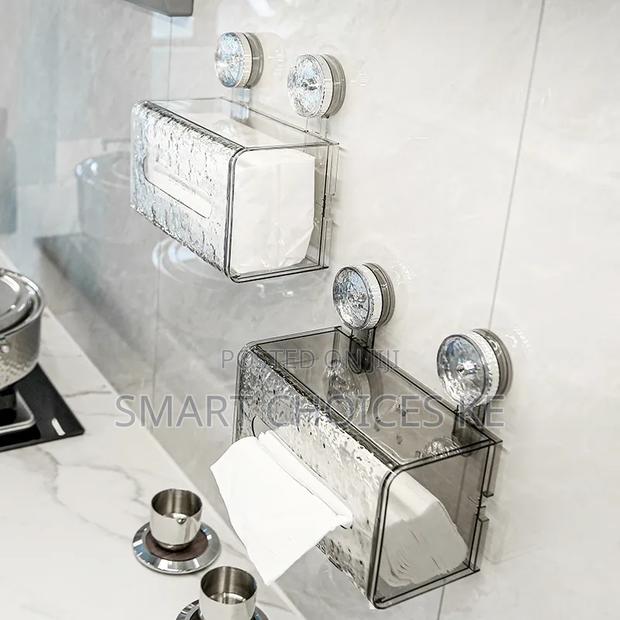 Suction Cup Glacier-Pattern Tissue Box, Light Luxury Bathroom - thumbnail 4