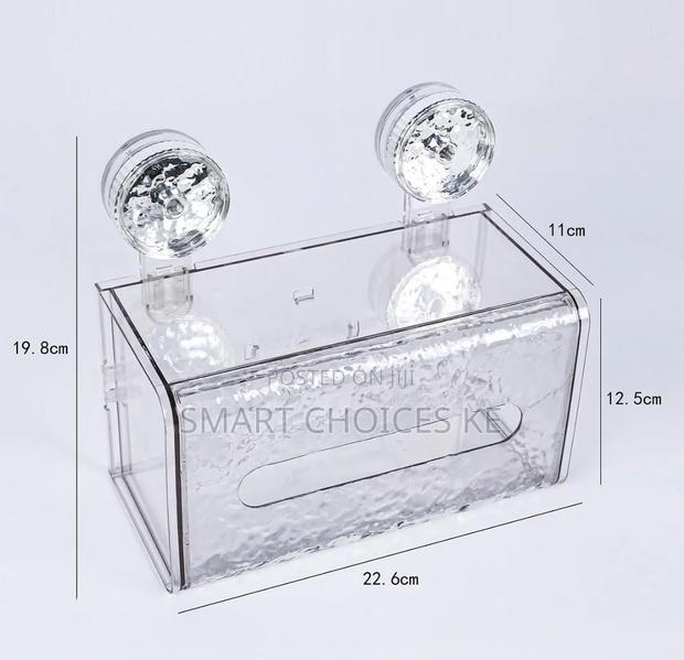Suction Cup Glacier-Pattern Tissue Box, Light Luxury Bathroom - thumbnail 6