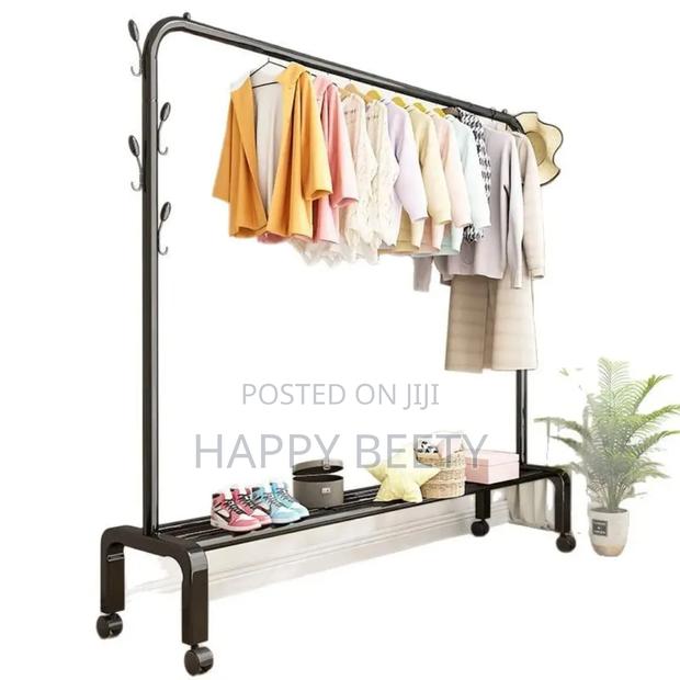 Single Pole Standing Iron Cloth Drying Rack - thumbnail 2