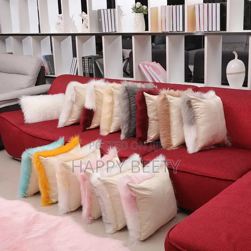 Simple Imitation Wool Plush Cushion Pillow Cover,Fluffy Pillow
