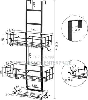3 Layer Behind The Door Shower Caddy