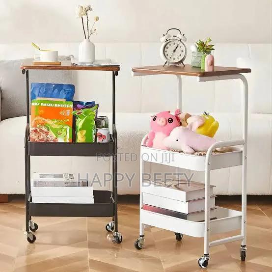 Wooden Top Double Mesh Trays Trolley Rack - thumbnail 5
