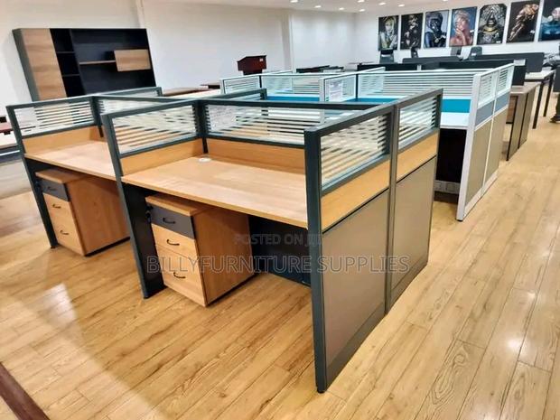 4 Way Workstation Desk Nairobi – Modern Shared Office Setup