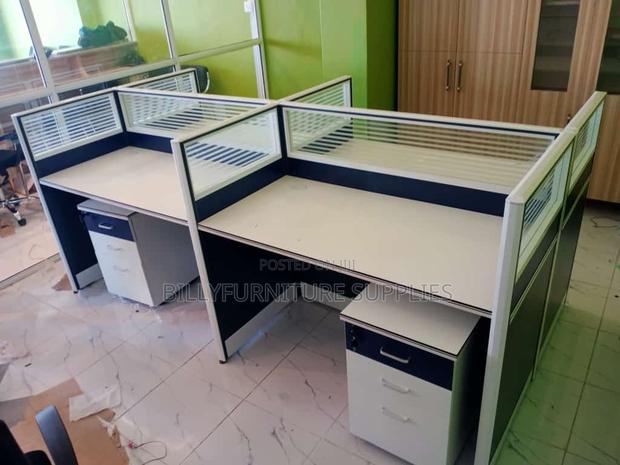 4 Way Workstation With Partitions Nairobi – Professional Office Setup