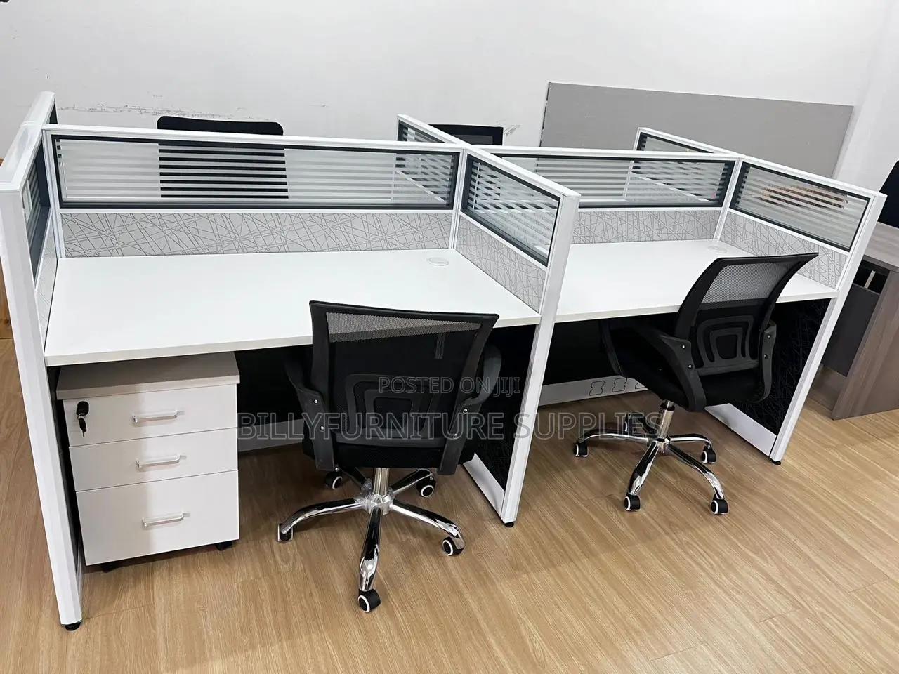 4 Way Staff Workstation Nairobi – Modern Office Layout Design