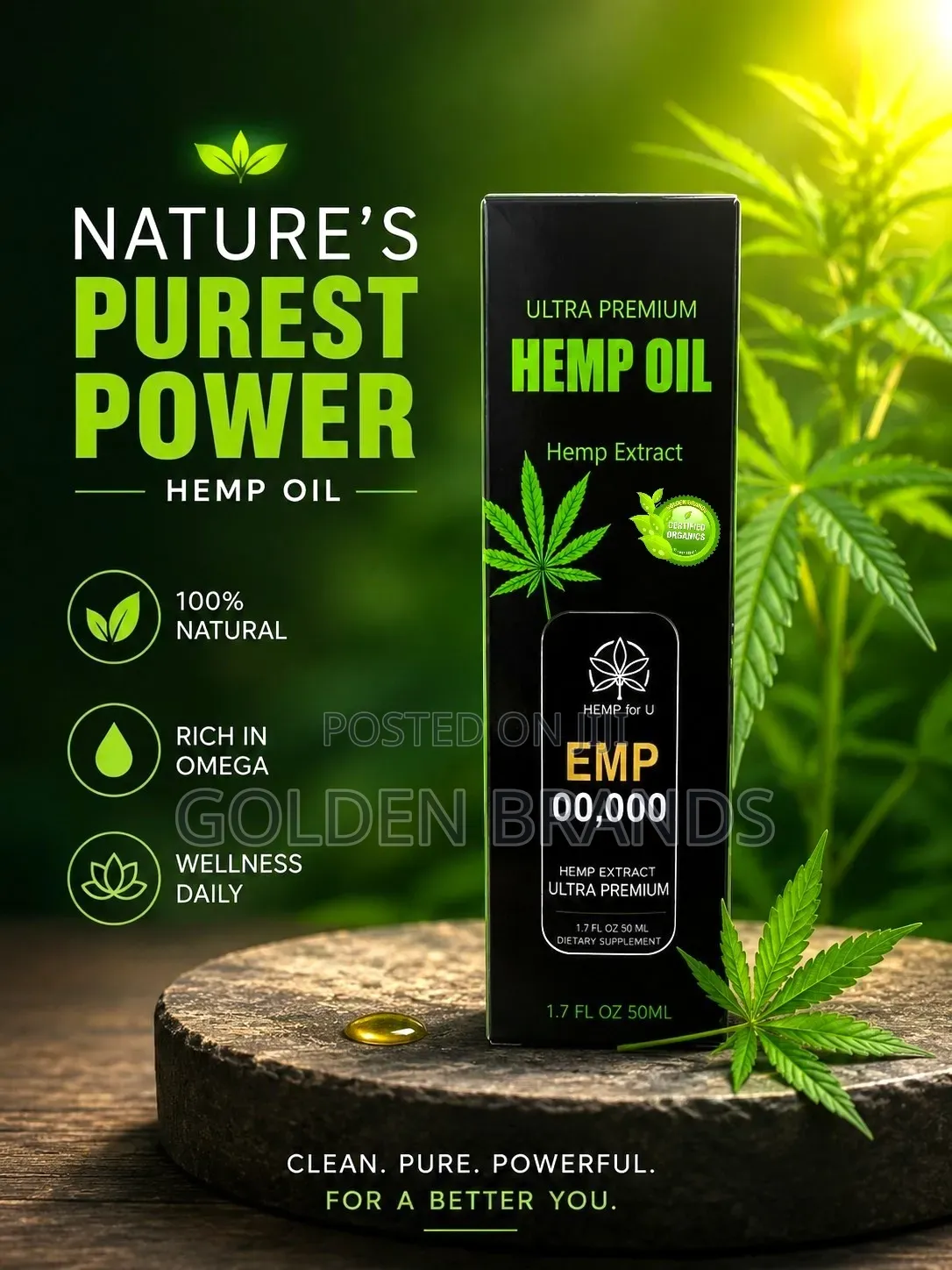 Organic Hemp Oil 50 Mi; Today's Offer