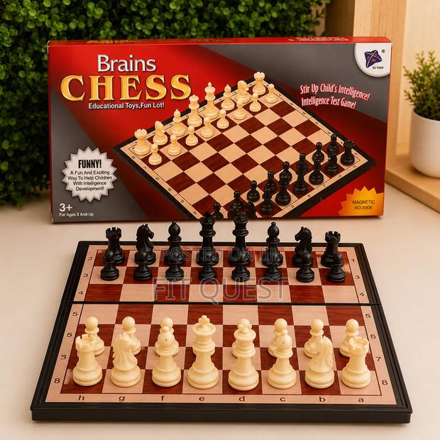 Brains Magnetic Chess Board Game Set Educational Toy