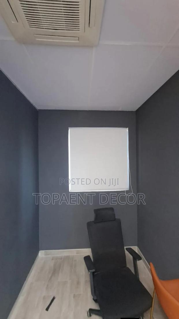 Total Blackout Cream Office Roller Window Blinds