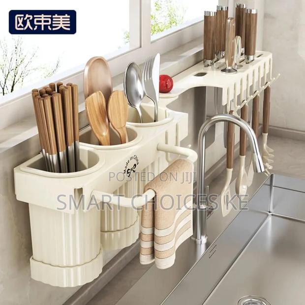  Multifunctional Wall Mounted Cutlery Storage Rack - thumbnail 2