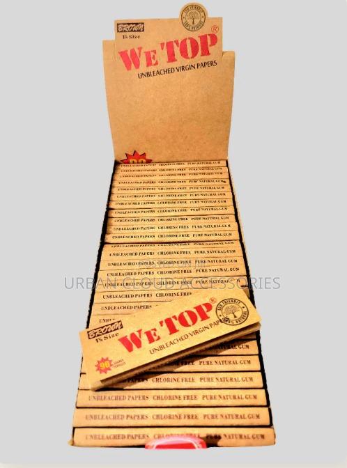 Wetop 1 1/4 Brown 100 Leaves Rolling Papers(Full Box 50 Booklets)
