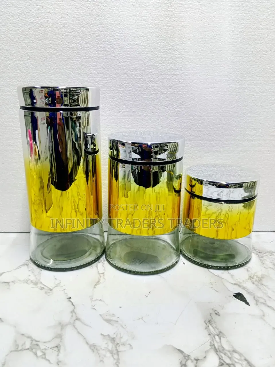 3 in 1 Sugar,Tea and Coffee Glass Bottle