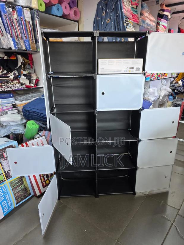 2 Column Plastic Portable Wardrobe Closet Storage Cabinet - Pt - thumbnail 2