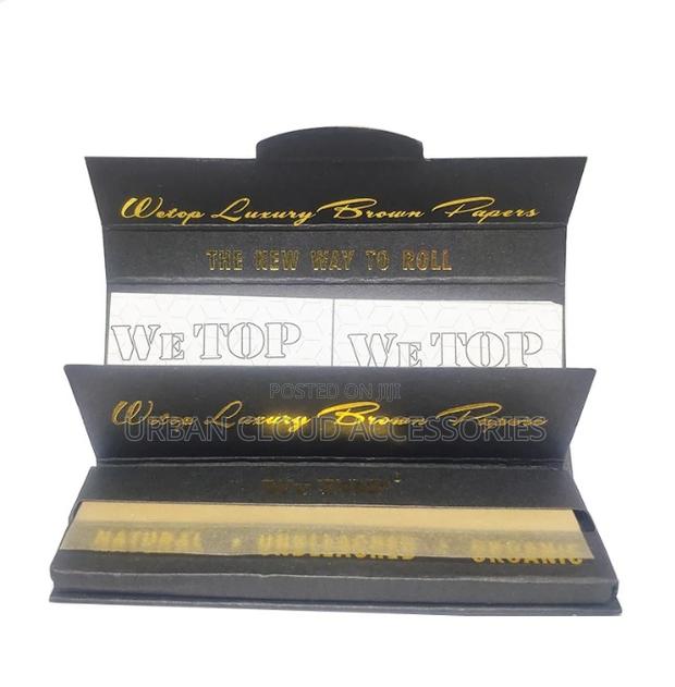Wetop Luxury 1 1/4 Brown Rolling Papers With Filter Tips (Full Box)