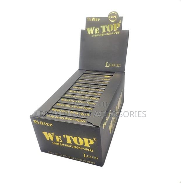Wetop Luxury 1 1/4 Brown Rolling Papers With Filter Tips (Full Box) - thumbnail 2