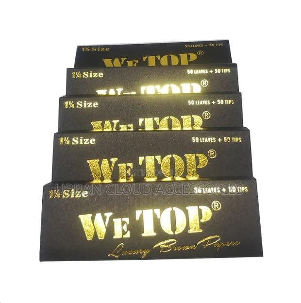 Wetop Luxury 1 1/4 Brown Rolling Papers With Filter Tips (Full Box) - thumbnail 3