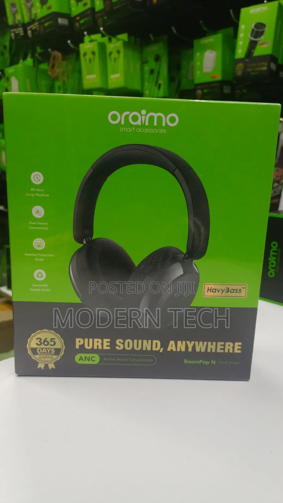 Oraimo Boompop N Wireless Hybrid Noise Cancelling 65hrs Headphones