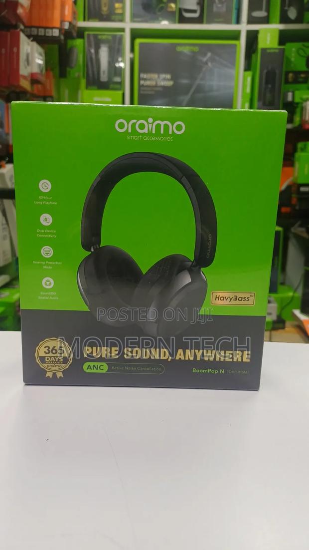 Oraimo Boompop N Wireless Hybrid Anc Over-Ear Headphones – 65h Battery