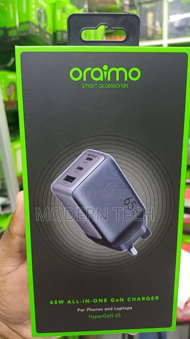 Oraimo Hypergan 65 Portable Fast Charger With Multi-Device Support - main view