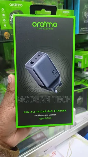 Oraimo 65w Pd Gan Charger With 100w Usb-C to Usb-C Cable